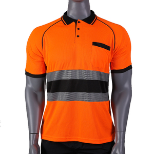Camisetas de seguridad de secado rápido de alta visibilidad Polo reflectante de construcción personalizable con camisetas reflectantes con logotipo - Product Image 5