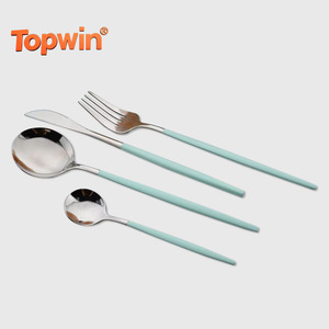 Matte Sustainable Custom Color Stainless Steel Cutlery <b>Set</b> Luxury Gold Black Rainbow Logo Dishwasher Safe for Hotels Weddings - Product Image 1