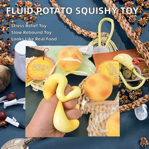 Girls Fluid Potato Squishy Toy Slow Rebound Decompression Realistic Food Play Fruit Stress Relief EVA Mochi <b>Squeeze</b> <b>Ball</b> - Product Image 2