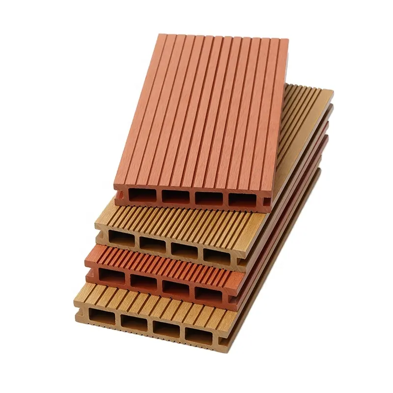 Revêtement de sol carré WPC Decking Planche de terrasse extérieure creuse en bois composite plastique