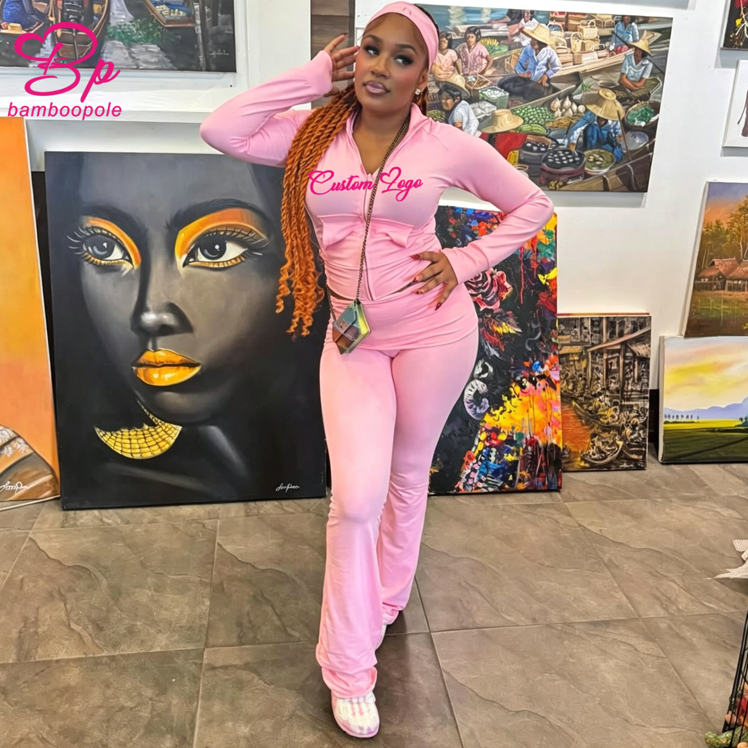 2026 Spring Y2k Yoga Collection Women Clothing Zipper Jacket and Folding Flared Pants Loungewear Women Two Piece Tracksuit Sets