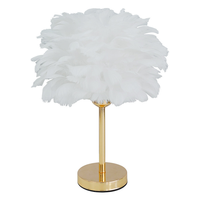 Lampe de bureau LED JACKSUN à plumes blanches E27, lampe de chevet pour chambre à coucher, veilleuse d'ambiance, 15,75 pouces