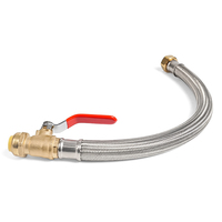 Manguera Conectora Premium de Acero Inoxidable para Calentador de Agua con Válvula de Latón y Conexiones a Presión