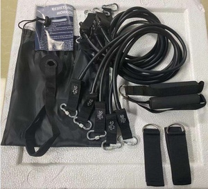 <span class=keywords><strong>Kit</strong></span> de 11 cordes <span class=keywords><strong>élastiques</strong></span> en latex d'exercice de gymnastique directement personnalisé en usine Kits de <span class=keywords><strong>bandes</strong></span> de résistance 150LB/250LB avec barre de Pilates - Product Image 5