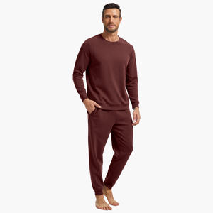 High Quality Casual Long Winter Cozy <b>Pyjamas</b> Cotton Loungewear Bamboo <b>Men</b> Pajama Loungewear <b>Men's</b> Pajamas - Product Image 1