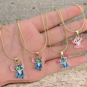 สร้อยคอทองเหลือง18K ชุบทองอินเทรนด์รูปการ์ตูนสีทองน่ารักสร้อยคอประดับเพทายสำหรับผู้หญิงของขวัญครบรอบ - Product Image 3