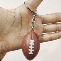 Porte-clés Mini Ballon de Rugby en PVC, Pendentif de Simulation, Accessoire de Bijoux DIY, Souvenir de Jeu Sportif, Petit Cadeau Promotionnel