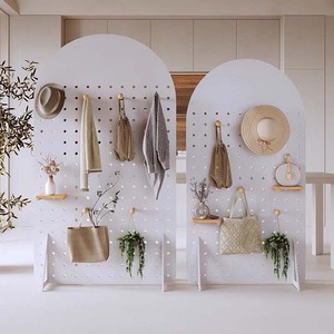 Japanese Style Screen Partition Solid Wood Pegboard Multifunctional Room Divider Living Room Entrance Hall Decor - Product Image 1