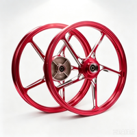 Pièces de modification de moto, jantes en alliage coulé à 5 branches rouges, ensemble de roues avant et arrière