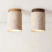 Plafonnier de style japonais moderne, éclairage encastré, montage en surface, luminaire en bois pour salon, couloir, véranda, balcon, 110-220V, interrupteur à bouton