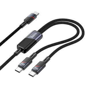 U139 <span class=keywords><strong>HOCO</strong></span> 100W 2 in 1 USB Type C <span class=keywords><strong>สาย</strong></span> PD <span class=keywords><strong>ชาร์จ</strong></span>เร็ววันที่สำหรับ poco Xiaomi Samsung USB C <span class=keywords><strong>สาย</strong></span>สำหรับ applebook Air - Product Image 1