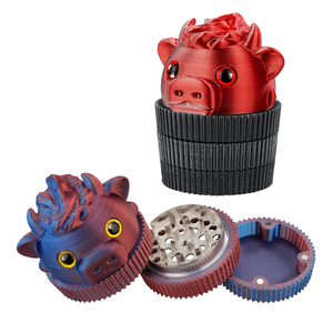 Creative Cow Design 3 Layer Manual Tobacco <b>Grinder</b> Plastic Smoking Accessory Storage Dispenser - Product Image 1