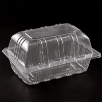 Récipient alimentaire à charnière Boîte à clapet à emporter Décoration de gâteau Emballage de service alimentaire Boîte à collation en plastique Boîtes à cupcakes Ps