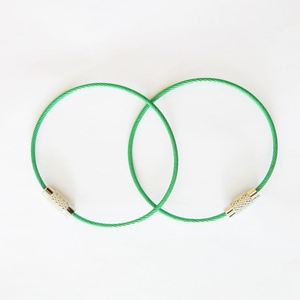 Yiwang พวงกุญแจสเตนเลสสตีลสีเขียวสายล็อคพวงกุญแจ - Product Image 4
