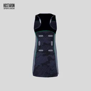 HOSTARON Top Uniforme de Netball Sublimación Completa y Baberos Sublimados Diseño Personalizado Bodysuits Vestido de Tenis