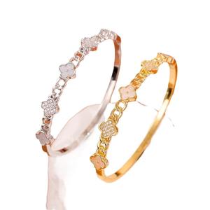 Brazaletes de Lujo de Diseño al por Mayor, Chapados en Oro de 18K, con Carcasa de Cobre, Flor Hueca, Corte Asscher, Circonita, Estilo Vintage, para Mujer, Aniversario - Product Image 6