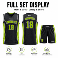 Ensemble maillot et short d'entraînement de basketball personnalisé grande taille, respirant, pour les séances d'entraînement des clubs britanniques