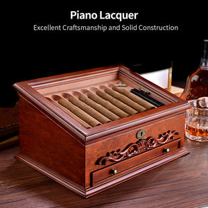 Buena calidad gran capacidad <span class=keywords><strong>cedro</strong></span> madera hidratante lujo cigarro Humidor caja gabinetes para tienda <span class=keywords><strong>de</strong></span> humo - Product Image 2
