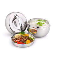 Boîte à déjeuner pomme en acier inoxydable, Double isolé thermiquement avec cuillère fourchette couteau ensembles de vaisselle, Pot à soupe rond de polissage