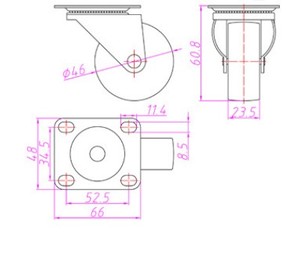Preto nenhum rolamento silencioso armazém Material Handling Trolley Industrial borracha giratória Rodas Caster - Product Image 6
