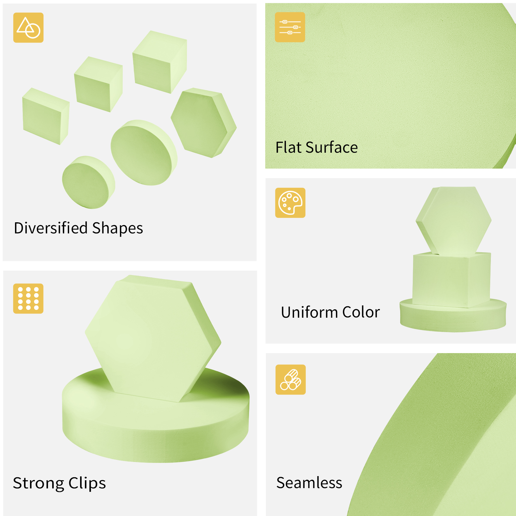 Accessoires Photographie Géométriques Mousse 6 Pièces - Cubes Blancs Pour Bijoux Et Produits