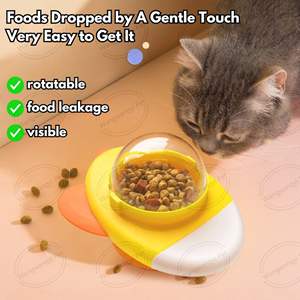 Jouet de puzzle interactif rotatif pour chat, <span class=keywords><strong>anti</strong></span>-dérapant, avec distribution de nourriture, pour l'enrichissement des animaux de compagnie - Product Image 3