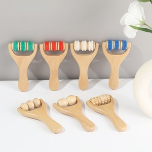 Masajeador de Madera Sólida, Combo de Rodillo de Masaje Portátil para Hombros, Cuello, Cintura y Cabeza, Estimulador de Meridianos - Product Image 1