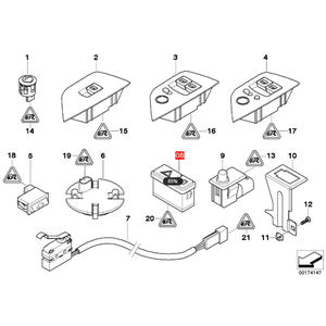 Interruptor de Bloqueo Central de Puerta con Luz de Emergencia Original de Fábrica para <span class=keywords><strong>BMW</strong></span> 325i 2001-2005, Nuevo, Modelo 61318368920 - Product Image 6