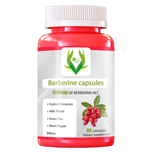 Complejo Premium de Berberina, Cápsulas de Berberina con Canela y Cardo Mariano, Apoyo para el Azúcar en la Sangre, Salud Metabólica, Cápsulas de Apoyo a la Glucosa - Product Image 1