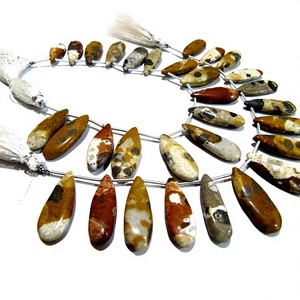 Jaspe chameau brun naturel, forme poire, qualité supérieure, lisse, briolette, 10x20mm, 12x20mm, gradué, pour la fabrication de bijoux, brin de 8 pouces - Product Image 1