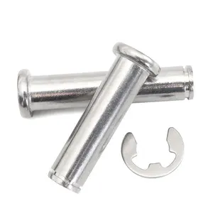 304 316 Stainless Steel Slotted Shaft 4mm/6mm Positioning Clevis Pins With Retaining Circlips