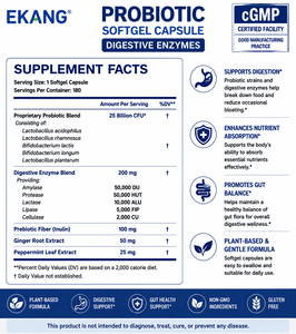 US cGMP Factory Probiotic Softgel Capsules 180 Count <b>Herbal</b> <b>Supplements</b> With Digestive Enzymes For Digestive Health Support - Product Image 2