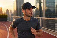 Casquettes de baseball personnalisées en nylon vierges à 6 panneaux, imperméables, avec boucle coulissante, dos extensible en maille perforée au laser