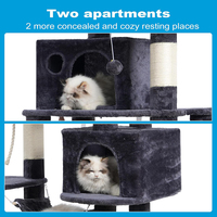 2024 moderne extra large 54 pouces grand chat activité escalade arbre maison multicouche gris foncé en peluche arbre tour pour grands chats