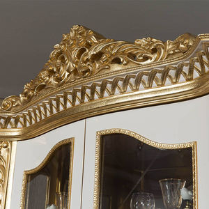 ארון יין מעץ עתיק בעבודת יד, צבע בהתאמה אישית, לסלון בסגנון מלכותי מזרח תיכוני, עם תצוגת כוסות, ידידותי לסביבה - Product Image 4