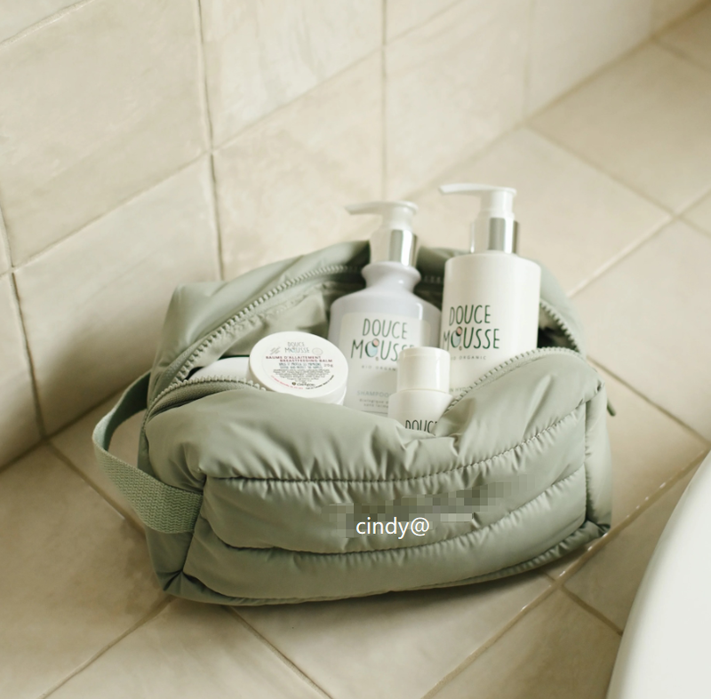 Puffer Padded Down Cloth Cosmetic Pouch