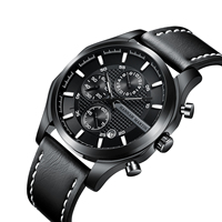 Fabricant de montres-bracelets, créez votre propre marque, montre chronographe lumineuse tendance, montre en cuir véritable pour homme, montre personnalisée pour homme