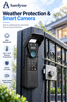 Serrure de porte intelligente Aurelysse V9 IP65 avec reconnaissance faciale, interphone vidéo, contrôle par application Tuya WiFi et Bluetooth pour portails extérieurs