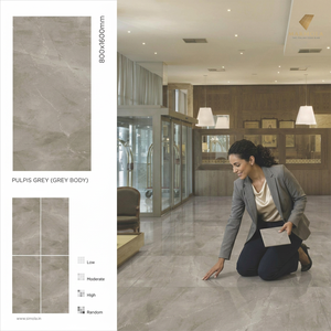 Azulejos de porcelana Pulpis Pearl 800x1600mm, acabado brillante, para suelo y pared, aspecto de piedra premium, 80x160cm - Product Image 6