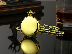 BOSHIYA عالية الجودة الفاخرة الذهب اللون مزدوجة لامع غطاء مخصص شعار مقبول الميكانيكية ساعة جيب - Product Image 4