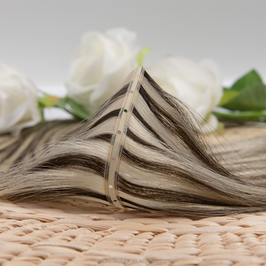 Extensions de cheveux humains vierges chinois doublement étirés, lisses, couleur balayage personnalisable, volume personnalisable, Genius Butterfly Weft, 50g/pièce - Product Image 2