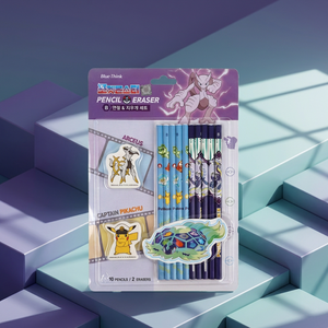 Lot de 6 gommes à crayon Pokémon, papeterie coréenne pour enfants, personnages mignons Pikaed, fournitures scolaires aléatoires, anime, vente en gros, mine noire - Product Image 1
