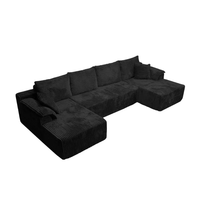 Ensemble canapé-lit convertible 3 pièces en velours côtelé, sans assemblage, pliable, mobilier de salon