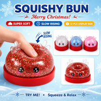 Jouet Squishy Zhaoan en forme de Boulette de Noël, Remplissage Gelée Pailletée, en TPR Souple, Anti-stress, ASMR, Sensation Sensorielle Apaisante, Vente en Gros