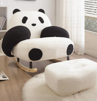 Fauteuil à bascule en forme de panda Tenghang, canapé paresseux en peluche, fauteuil inclinable individuel pour salon, chambre, balcon, mobilier de relaxation pour adultes