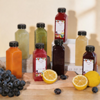 Bouteilles en plastique de 200 ml pour jus, réutilisables, avec couvercles, pour jus, smoothies et boissons – Stock local US