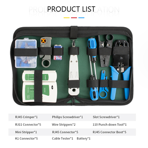 Kit Ferramenta Rede Profissional Incluindo RJ45 RJ12 RJ11 Tiras Multi-Crimper e <span class=keywords><strong>Network</strong></span> Cable Tester - Product Image 5