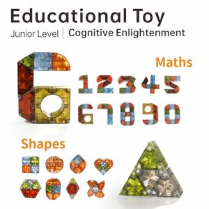 PUNGROW <span class=keywords><strong>4D</strong></span> Diy deslumbrante bloques magnéticos rompecabezas juguetes enlace <span class=keywords><strong>cubo</strong></span> juguetes educativos bloques de construcción azulejo para niños - Product Image 4