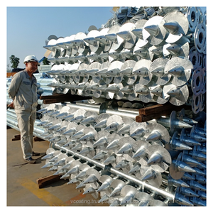 <b>Ground</b> Mount System Of Four Blades Screw Piles metal <b>ground</b> <b>spike</b> pole anchor From V-coating Vietnam - Product Image 5