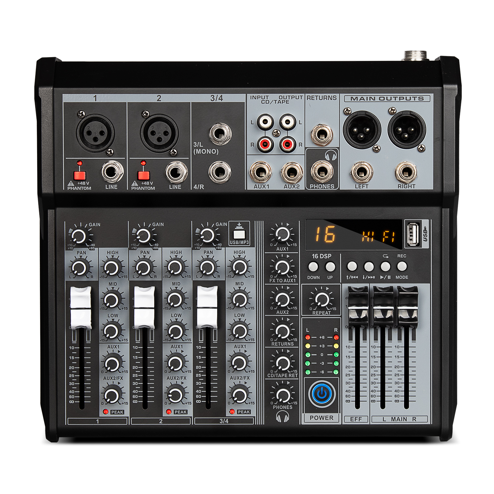 KA4 DJ Mixer USB 4 Channels - Best Audio Mixer for KTV